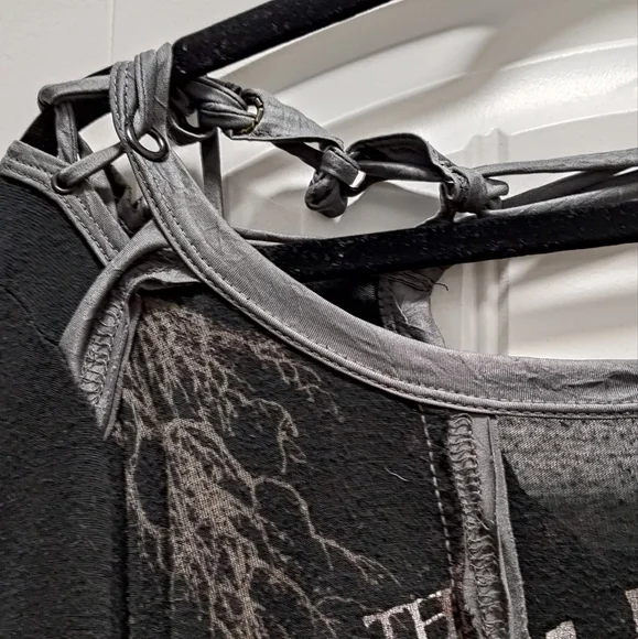 Salvage Black Hoodie with Silver Graphics - Picture 3 of 6